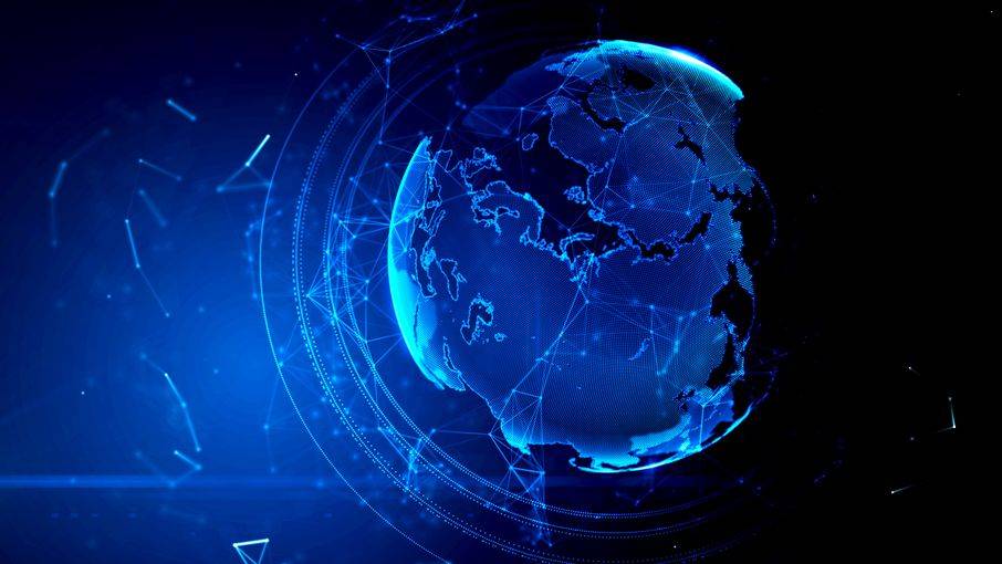 digital view of a globe with a bluish tint
